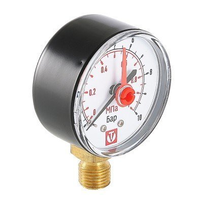 Манометр VT.TM50 Dy 50 с нижним подключением 1/4", 0-10 бар VT.TM50.D.02
