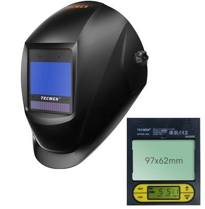 Сварочная маска с автоматическим светофильтром Tecmen ADF 825S TM16 черная
