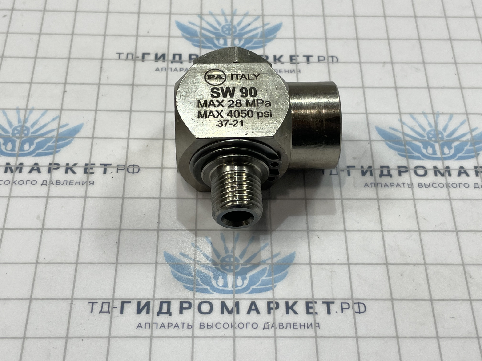 Поворотная муфта SW 90 гр. угловое (нерж); 1/4"ш-1/4"г
