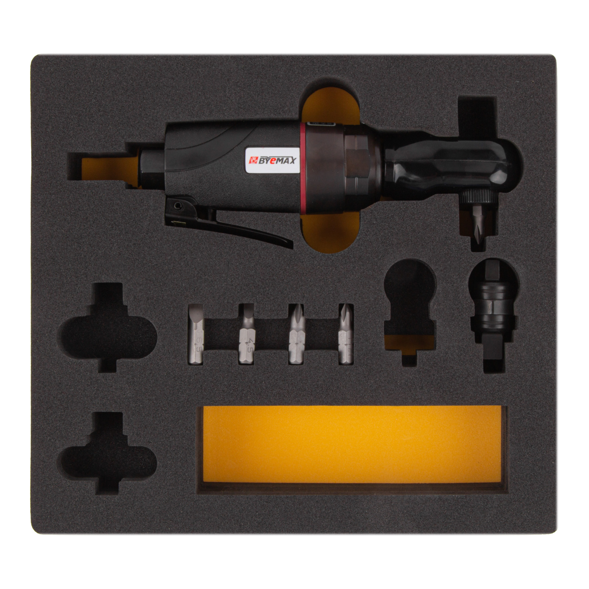BM-32-3016K Пневмотрещетка угловая композитная мини 1/4", 3/8", 40.7 Нм, 0.5 кг, держатель под биты
