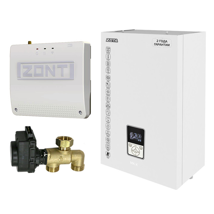 Миникотельная-SET ZOTA МК-X 9кВт (клапан ZOTA BPV+ZONT SMART 2.0 с OpenTherm ZOTA)
