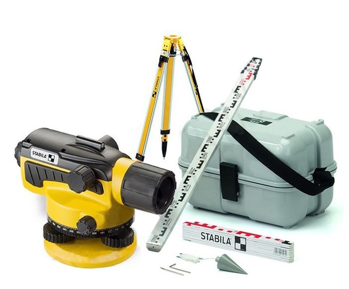 Оптический нивелир STABILA OLS 26 + штатив BST-S + рейка TNL 500
